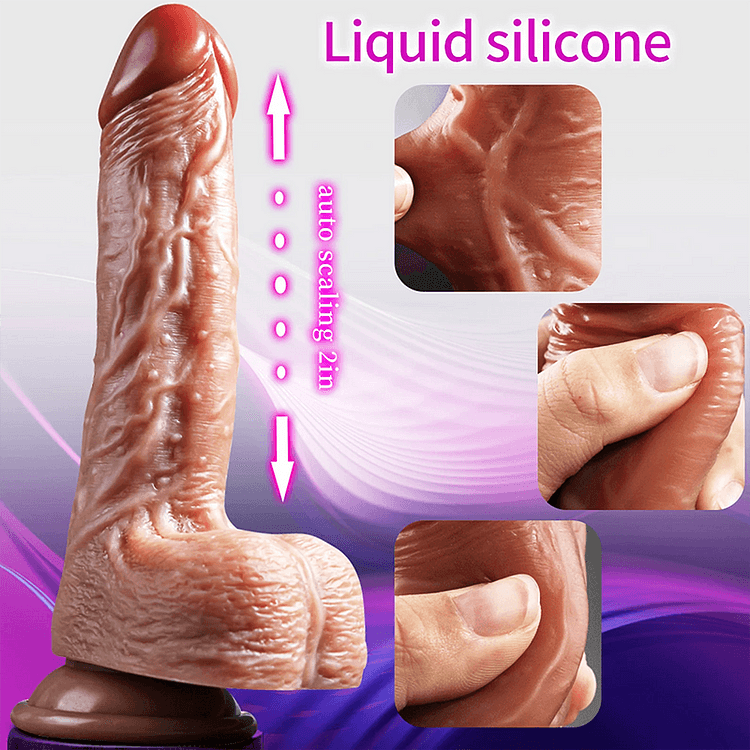 Stretching Heating Vibration Peristalsis Dildo Remote Control 8.8 Inch - propinkup