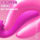 TRIPLE AROUSAL Clitoral Sucking 5 Licking 10 Vibrating G Spot Vibrator - propinkup